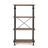 Modern Industrial 4 Shelf Etagere Bookcase - NH306413