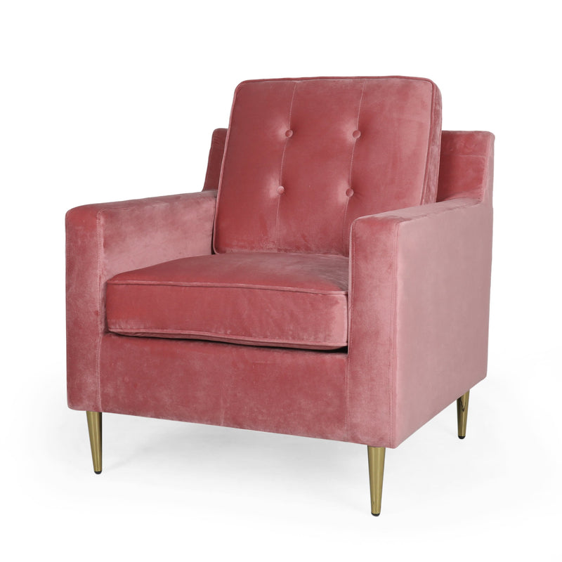 Modern Glam Tufted Velvet Club Chair - NH811313