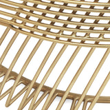 Modern Glam Handcrafted Marble Top Wire Frame Side Table, Natural and Gold - NH977413