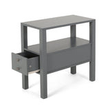 Contemporary Wooden Side Table with Drawer - NH426413