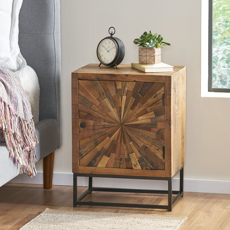 Boho Wooden Night Stand - NH027213