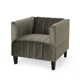 Velvet Love Seat and Club Chairs Living Room Seating Set - NH657213