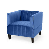 Velvet Love Seat and Club Chairs Living Room Seating Set - NH657213