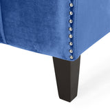 Velvet Love Seat and Club Chairs Living Room Seating Set - NH657213