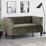 Channel Stitch Velvet Settee - NH457213