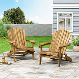 Outdoor Acacia Wood Folding Adirondack Chairs (Set of 2) - NH848213