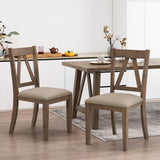 Farmhouse Upholstered Wood Dining Chairs, Set of 2 - NH396413