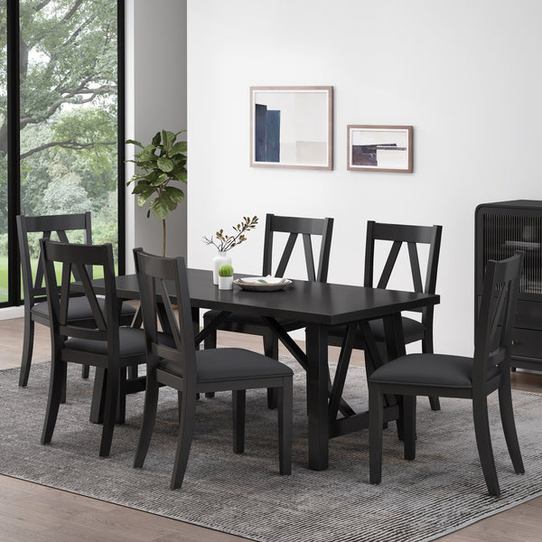 Farmhouse Wood 7 Piece Dining Set - NH696413