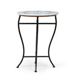 Handcrafted Boho Marble Mosaic End Table (Set of 2) - NH506313