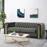 Modern Glam Tufted Velvet 3 Seater Sofa - NH794413