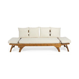 Outdoor Acacia Wood Expandable Daybed with Water Resistant Cushions - NH739213