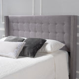 Button Tufted Fabric King/Cal King Headboard with Nailhead Accents - NH026992