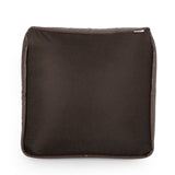 Contemporary Faux Leather Channel Stitch Pouf - NH797413