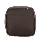 Contemporary Faux Leather Channel Stitch Pouf - NH797413