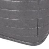 Contemporary Faux Leather Channel Stitch Pouf - NH797413