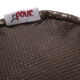 Contemporary Faux Leather Channel Stitch Pouf - NH797413