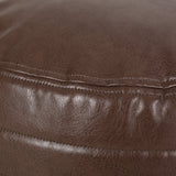Contemporary Faux Leather Channel Stitch Pouf - NH797413