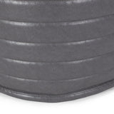 Contemporary Faux Leather Channel Stitch Pouf - NH797413
