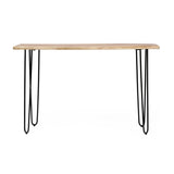 Handcrafted Modern Industrial Acacia Wood Console Table with Hairpin Legs - NH016313