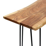 Handcrafted Modern Industrial Acacia Wood Console Table with Hairpin Legs - NH016313