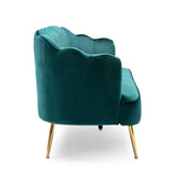 Modern Glam Velvet Channel Stitch 3 Seater Shell Sofa - NH378413