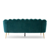 Modern Glam Velvet Channel Stitch 3 Seater Shell Sofa - NH378413