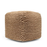 Boho Handcrafted Tufted Fabric Cube Pouf - NH202513