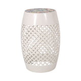 Lace Cut Side Table with Tile Top - NH750313
