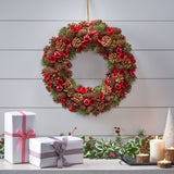 18.5" Pine Cone and Glitter Unlit Artificial Christmas Wreath - NH466313
