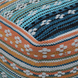 Boho Handcrafted Peruvian Print Cube Pouf - NH615413