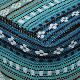 Boho Handcrafted Peruvian Print Cube Pouf - NH615413