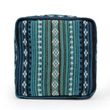 Boho Handcrafted Peruvian Print Cube Pouf - NH615413