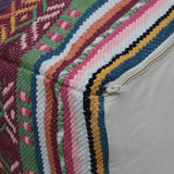 Boho Handcrafted Peruvian Print Cube Pouf - NH615413