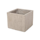 Outdoor Modern Cast Stone Square Planters (Set of 2) - NH223313