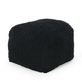 Modern Microfiber Chenille Round Pouf - NH011413
