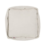 Contemporary Two Tone Fabric Cube Pouf - NH999313