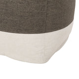 Contemporary Two Tone Fabric Cube Pouf - NH999313