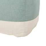 Contemporary Two Tone Fabric Cube Pouf - NH999313
