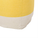 Contemporary Two Tone Fabric Cube Pouf - NH999313
