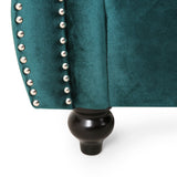 Modern Glam Channel Stitch Loveseat with Nailhead Trim - NH575413