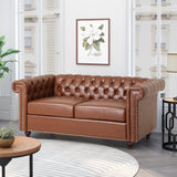 Modern Glam Tufted Loveseat with Nailhead Trim - NH285413