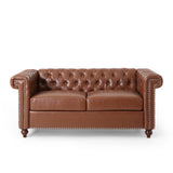 Modern Glam Tufted Loveseat with Nailhead Trim - NH285413