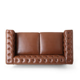 Modern Glam Tufted Loveseat with Nailhead Trim - NH285413