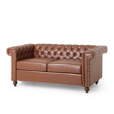 Modern Glam Tufted Loveseat with Nailhead Trim - NH285413