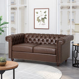 Modern Glam Tufted Loveseat with Nailhead Trim - NH285413