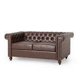 Modern Glam Tufted Loveseat with Nailhead Trim - NH285413