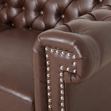 Modern Glam Tufted Loveseat with Nailhead Trim - NH285413