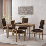 French Country Wood Upholstered Dining Chair, Set of 4 - NH355513