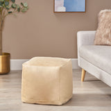 Modern Velveteen Cube Pouf - NH767313