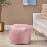 Modern Velveteen Cube Pouf - NH767313